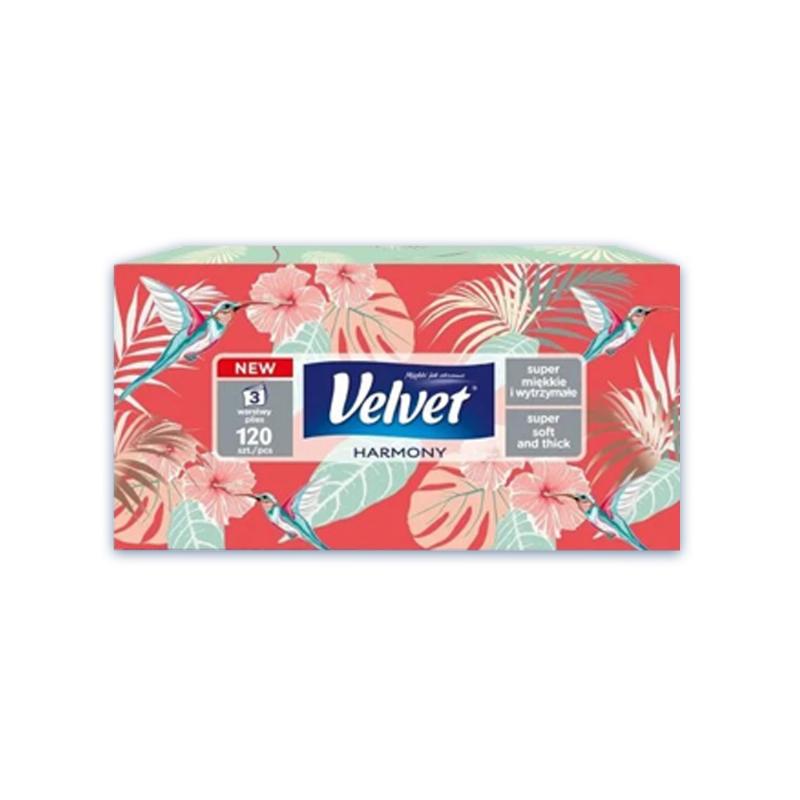 Velvet серветки у коробці Pastels 120 шт. 3 шари